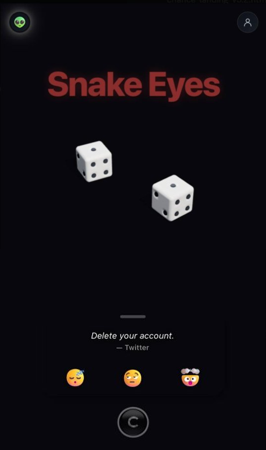 Snake Eyes — red headline, double 1s